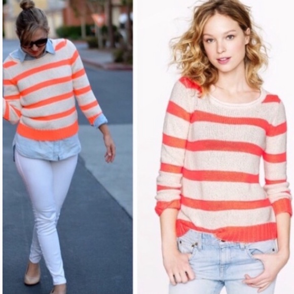 J. Crew Sweaters - J. Crew Orange Twisted Stitch Sweater Size Small